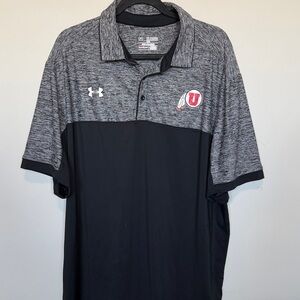 Under Armour Men's Charcoal and Black Polo Shirt